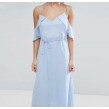 Baby Blue Ruffle Long Dress (Size M)